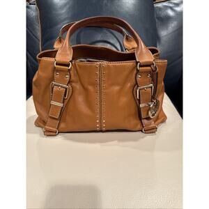 Michael Kors Large Leather Shoulder Bag With Gold Studs